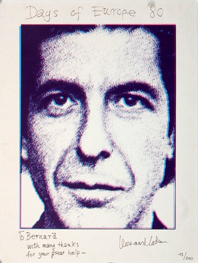 Leonard Cohen, Days Of Europe, ORIGINAL von 1980, Die Nr.11 mit einer Auflage von nur 200Stück mit persönlicher Widmung und Handsigniert.