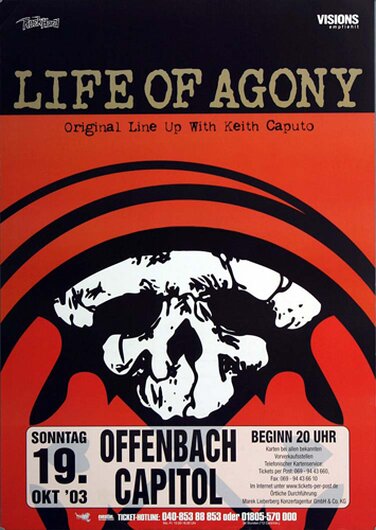 Life of Agony - River Runs Again, Frankfurt 2003 - Konzertplakat
