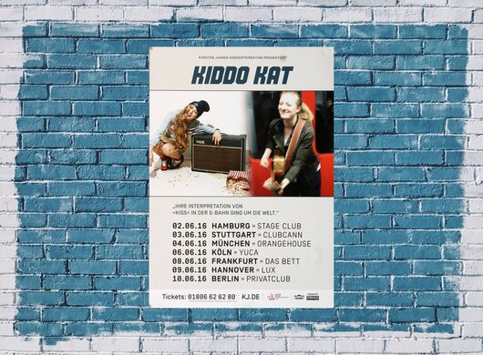 Kiddo Kat - Kiss, Tour 2016 - Konzertplakat