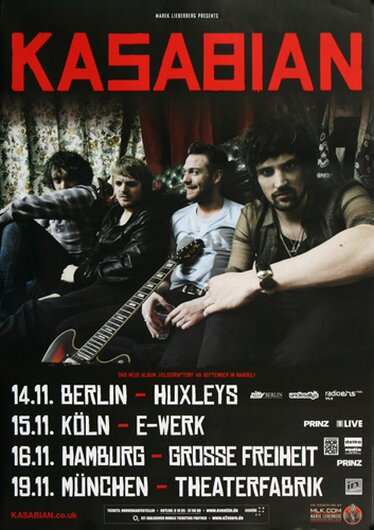 Kasabian - Live In The West, Tour 2011 - Konzertplakat