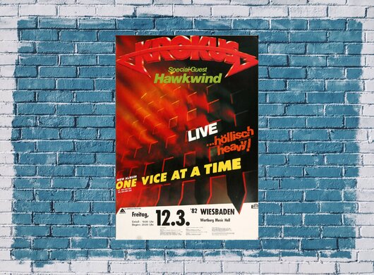 Krokus - One Vice At A Time, Wiesbaden 1982 - Konzertplakat