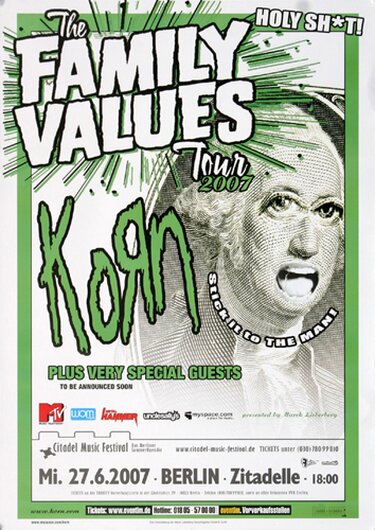 Korn - Family Values, Berlin 2007 - Konzertplakat