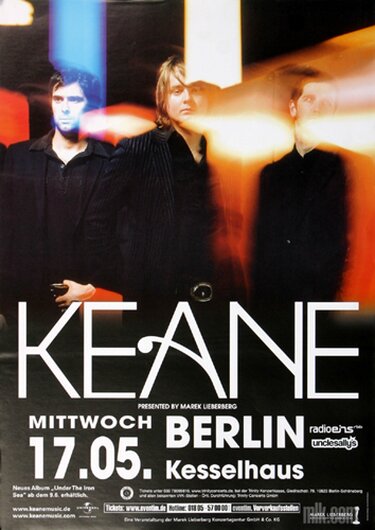 Keane - Tom Chaplin - Unter The Iron Sea, Berlin 2006 - Konzertplakat