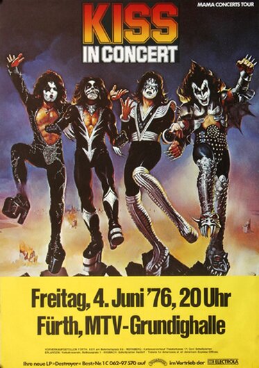 KISS - Love Gun, Essen 1976 - Konzertplakat