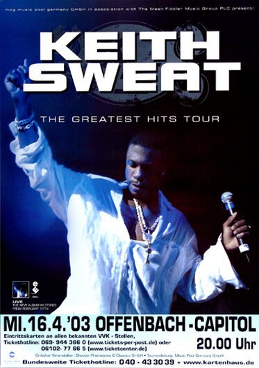 Keith Sweat - Greatest Hits, Frankfurt 2003 - Konzertplakat