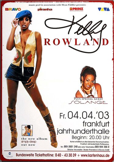 Kelly Rowland - Simply Deep, Frankfurt 2003 - Konzertplakat