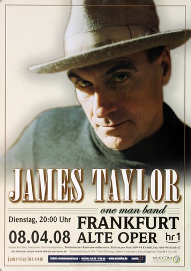 James Taylor - One Man Band, Frankfurt 2008 - Konzertplakat
