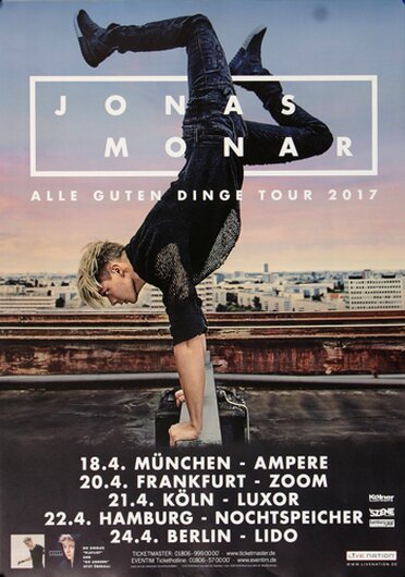 Jonas Monar - Alle Guten Dinge, Tour 2017 - Konzertplakat