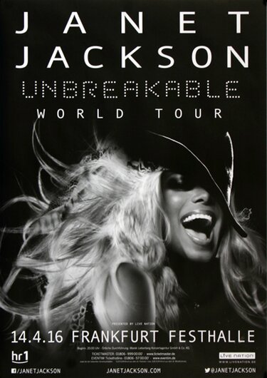 Janet Jackson - Unbreakable , Frankfurt 2016 - Konzertplakat