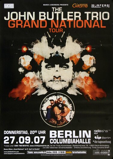 John Butler Trio - Grand National , Berlin 2007 - Konzertplakat