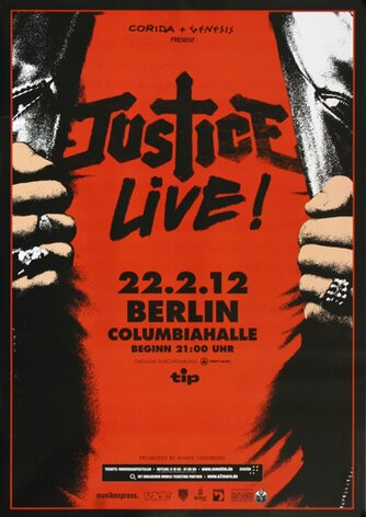 Justice - Justice Live, Berlin 2012 - Konzertplakat