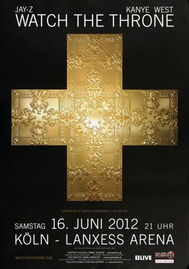 Jay - Z, Kane West, Watch The Throne, Köln 2012 - Konzertplakat