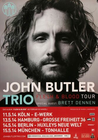 John Butler Trio - Flesh & Blood, Tour 2014 - Konzertplakat