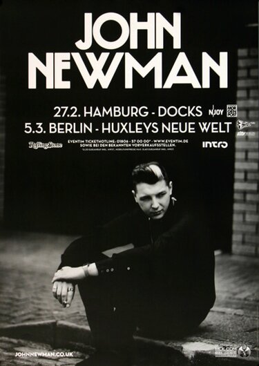 John Newman - Sign Your Name, Hamburg & Berlin 2014 - Konzertplakat