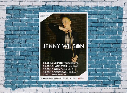 Jenny Wilson - Hardships, Tour 2015 - Konzertplakat