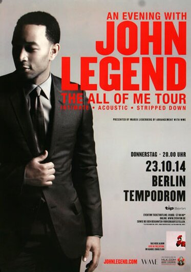 John Legend - All Of Me , Berlin 2014 - Konzertplakat