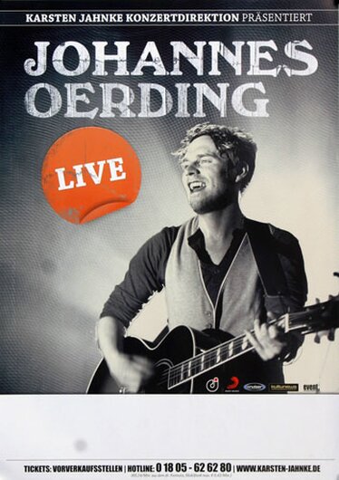 Johannes Oerding - Live in,  2012 - Konzertplakat