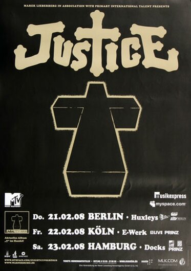 Justice - Cross The Universe, Tour 2008 - Konzertplakat