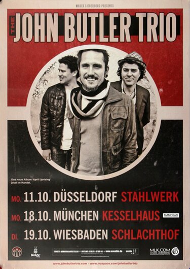 John Butler Trio, Upspring In Fall, DÜS, 2010 - Konzertplakat