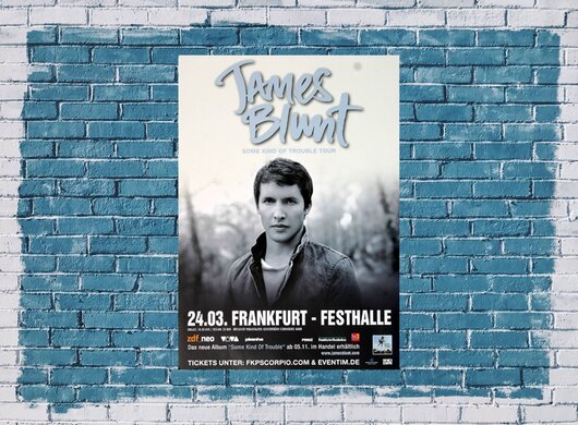 James Blunt - Kind Of Trouble, Frankfurt 2011 - Konzertplakat