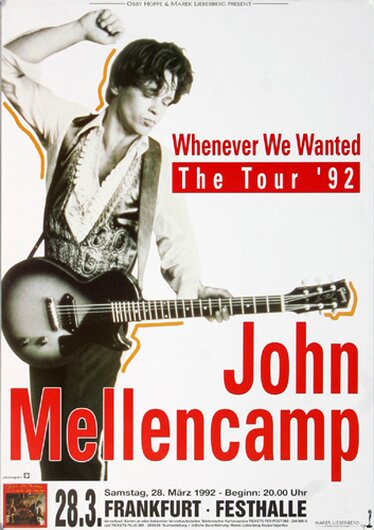 John Cougar Mellencamp - Whenever We Wanted, FRA, 1992 - Konzertplakat