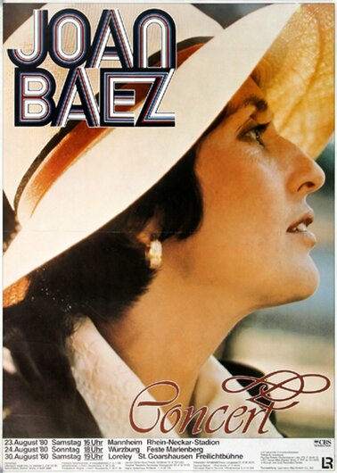Joan Beaz - Honest Lullaby, Tour 1980 - Konzertplakat