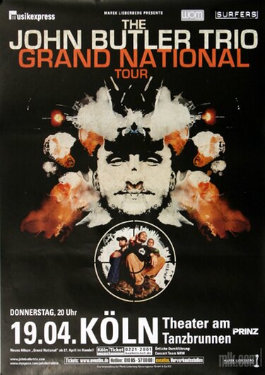 John Butler Trio - Grand National , Köln 2007 - Konzertplakat