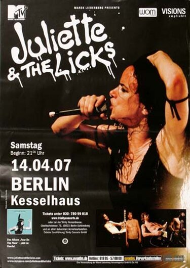 Juliette and the Licks - Four On The Floor, Berlin 2007 - Konzertplakat