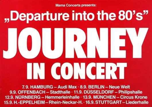 Journey - Departure Into The 80s, Tour 1980 - Konzertplakat