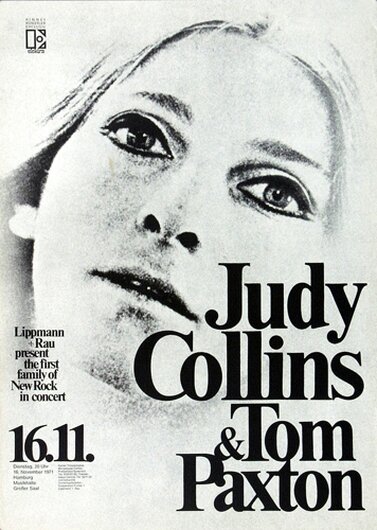 Judy Collins - Living Live, Hamburg 1971 - Konzertplakat