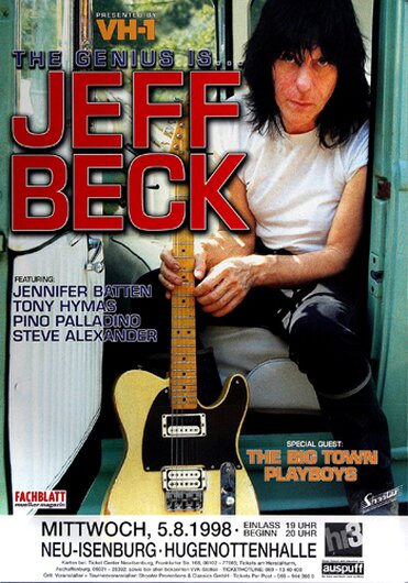 Jeff Beck - The Genius in, Neu-Isenburg  1998 - Konzertplakat