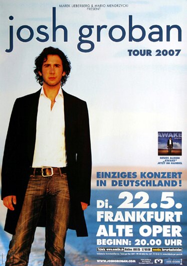 Josh Groban - Noel, Frankfurt 2007 - Konzertplakat