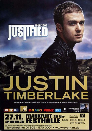 Justin Timberlake - Justified, Frankfurt 2003 - Konzertplakat
