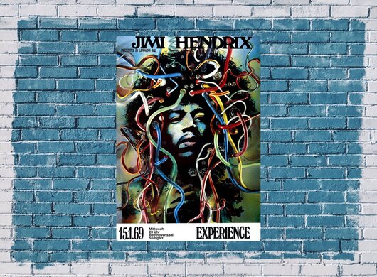 Jimi Hendrix, Electric Ladyland, Reprint Of The 90s, Stuttgart, 1969, Konzertplakat