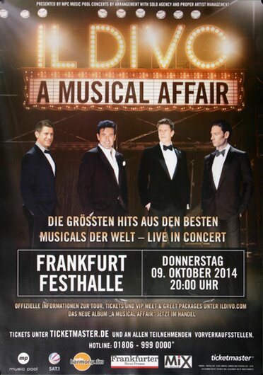 Il Divo - A Musical Affair, Frankfurt 2014 - Konzertplakat