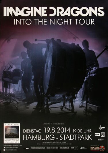 Imagine Dragons - Into The Night , Hamburg 2014 - Konzertplakat