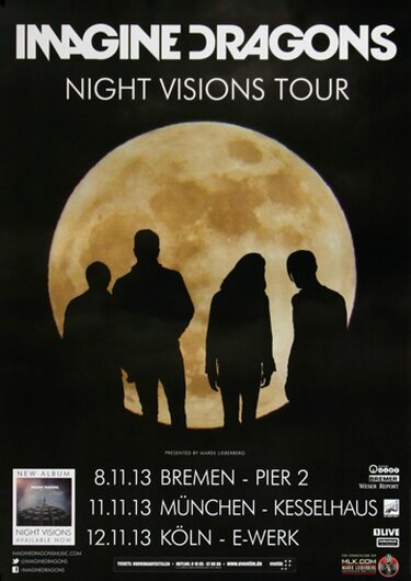 Imagine Dragons - Night Vision, Tour 2013 - Konzertplakat