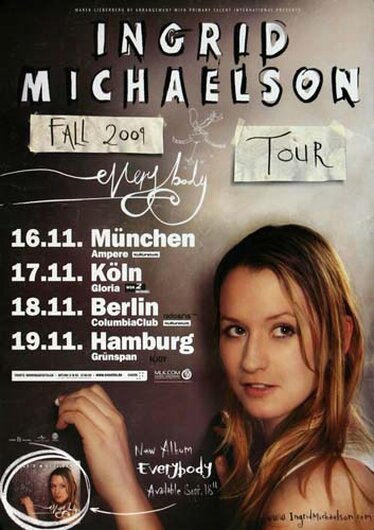 Ingrid Michaelson - Every Body, Tour 2009 - Konzertplakat