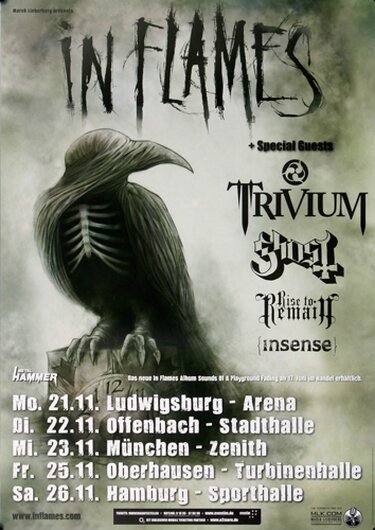 In Flames - Fading, Tour 2011 - Konzertplakat