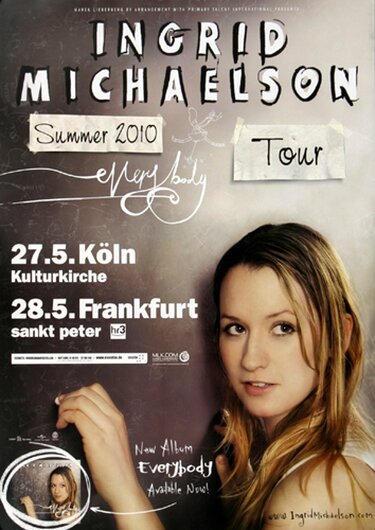 Ingrid Michaelson - Everybody Summer, Köln & Frankfurt 2010 - Konzertplakat