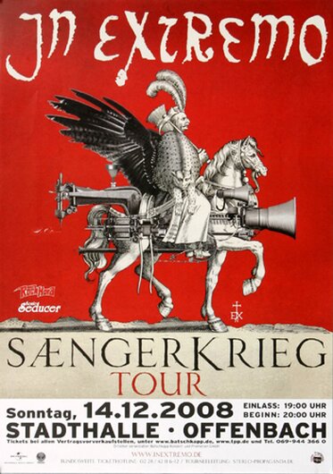 In Extremo - Saengerkrieg, Frankfurt 2008 - Konzertplakat