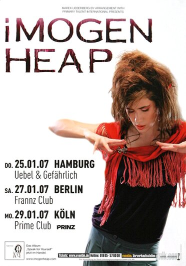 Imogen Heap - Speak For Yourself, Tour 2007 - Konzertplakat