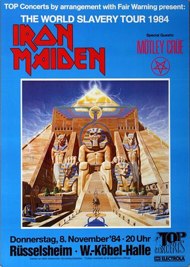 Iron Maiden - The World Slavery , Rüsselsheim 1984 - Konzertplakat