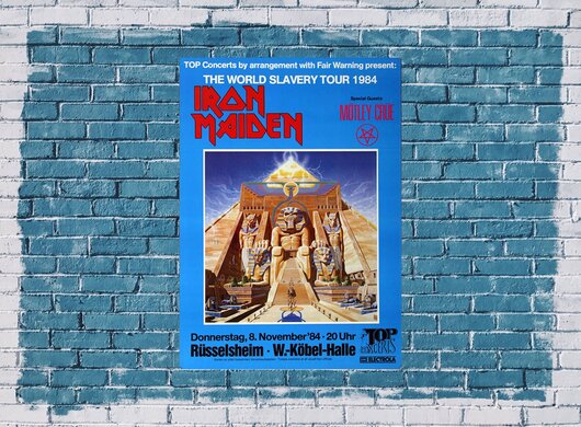 Iron Maiden - The World Slavery , Rüsselsheim 1984 - Konzertplakat