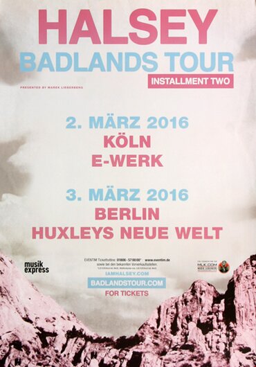 Halsey Badland - Badlands Tour, Tour 2016 - Konzertplakat