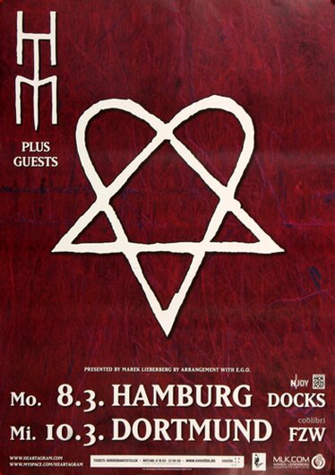 HIM - Heartkiller, Hamburg & Dortmund 2010 - Konzertplakat