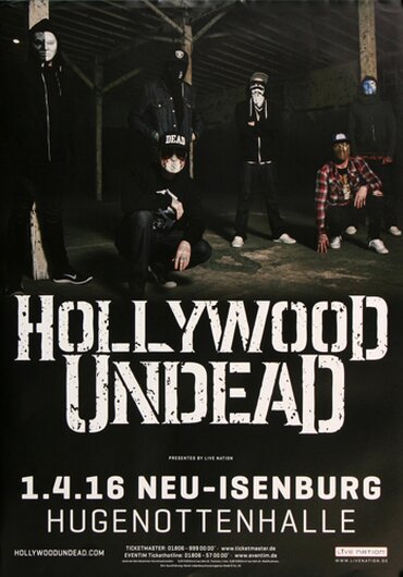 Hollywood Undead - Take Me Home, Tour 2016 - Konzertplakat