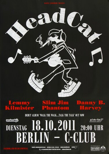 Head Cat ( Motörhead ) - Walk To Walk, Berlin 2011 - Konzertplakat