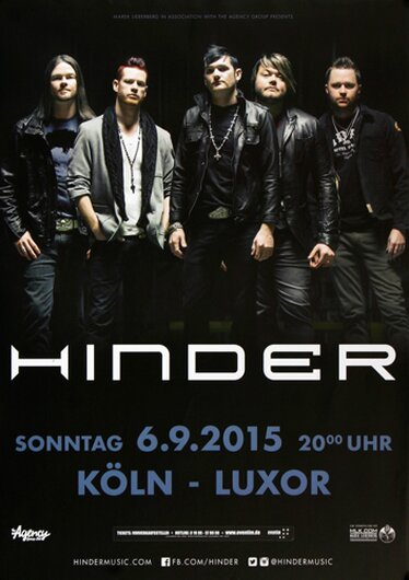 Hinder - The Smoke, Köln 2015 - Konzertplakat