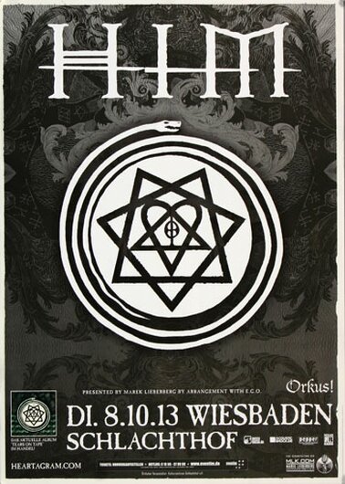 HIM - Tears On Tape , Wiesbaden 2013 - Konzertplakat